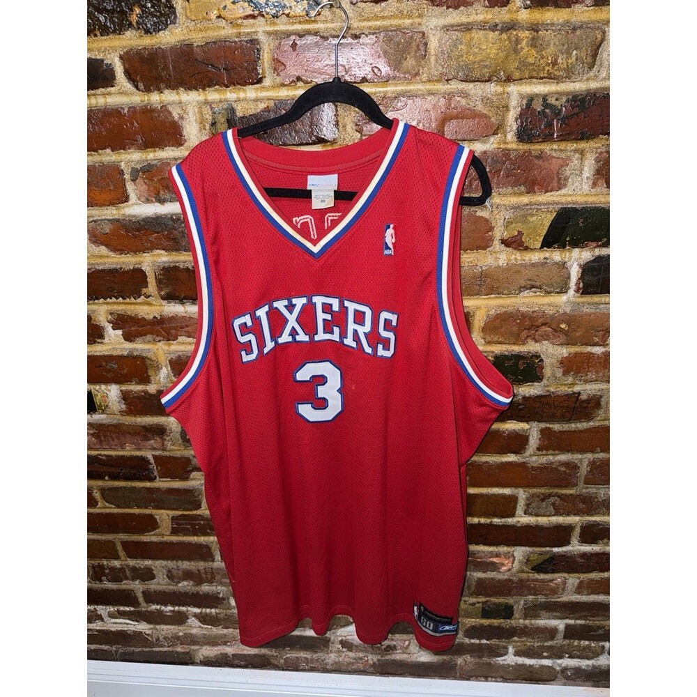 Vintage ALLEN IVERSON Reebok Red 76'ers Jersey, Size 60 (3XL)